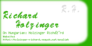 richard holzinger business card